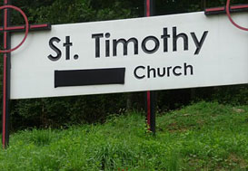 St. Timothy's Sign