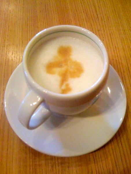 espresso with cross