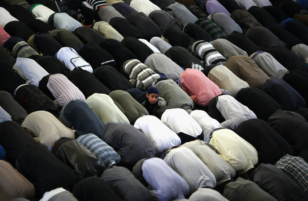 Child among praying adults