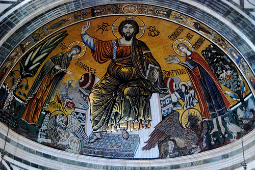 Mosaics at Santa Miniato al Monte, a lovely Romanesque church in Florence, Italy