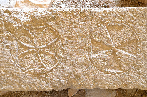 stone with crosses
