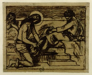 Sketch for "Jesus Washing Peter's Feet" circa 1851 Ford Madox Brown 1821-1893 via Tate 