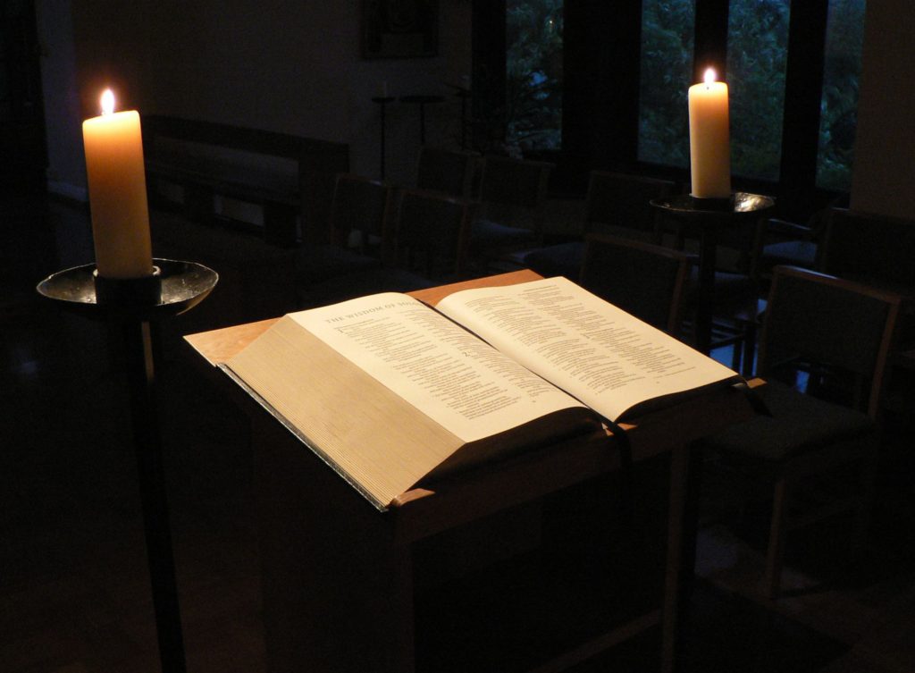 Bible on lectern